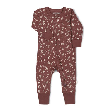 Organic 2-Way Zip Romper / Winter Bloom