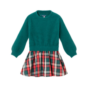 Chenille Plaid Sweater + Skirt Set
