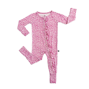 Lev Baby Poppy Convertible Romper / Mia Pink Leopard