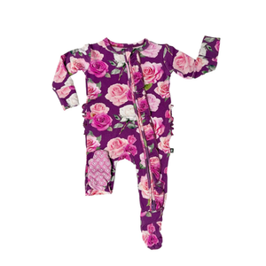 Lev Baby Zippered Footie / Amara Pink Floral