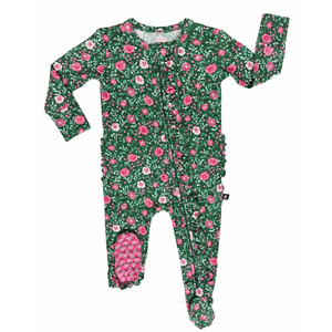 Lev Baby Ruffled Zippered Footie / Nova Floral