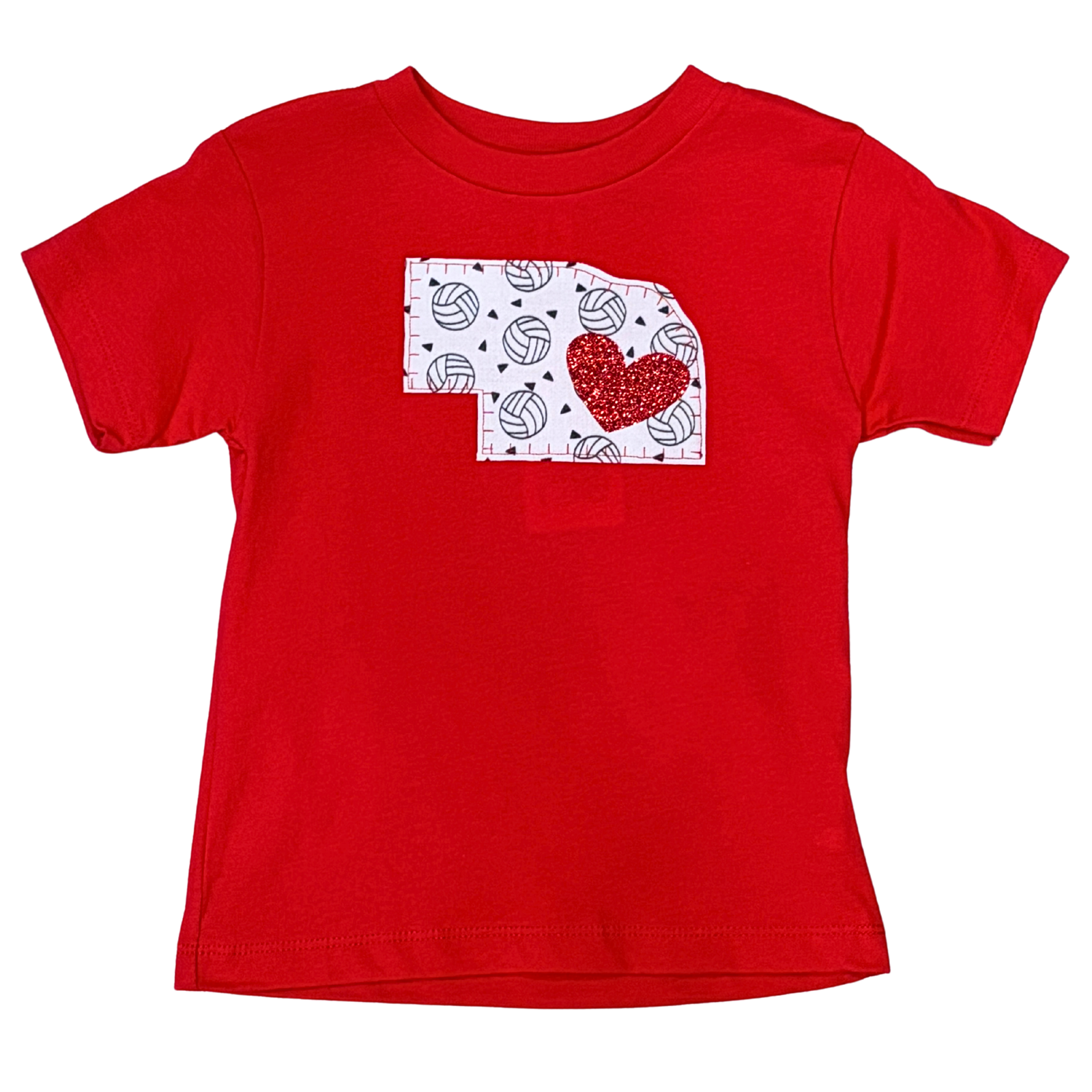 Volleyball State Glitter Heart T-Shirt