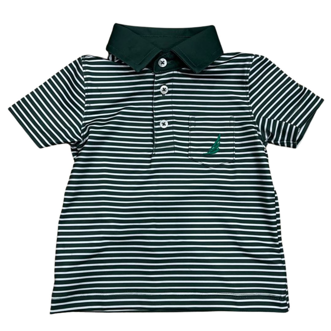 Coolybri Brooks Performance Polo / Pine Stripe