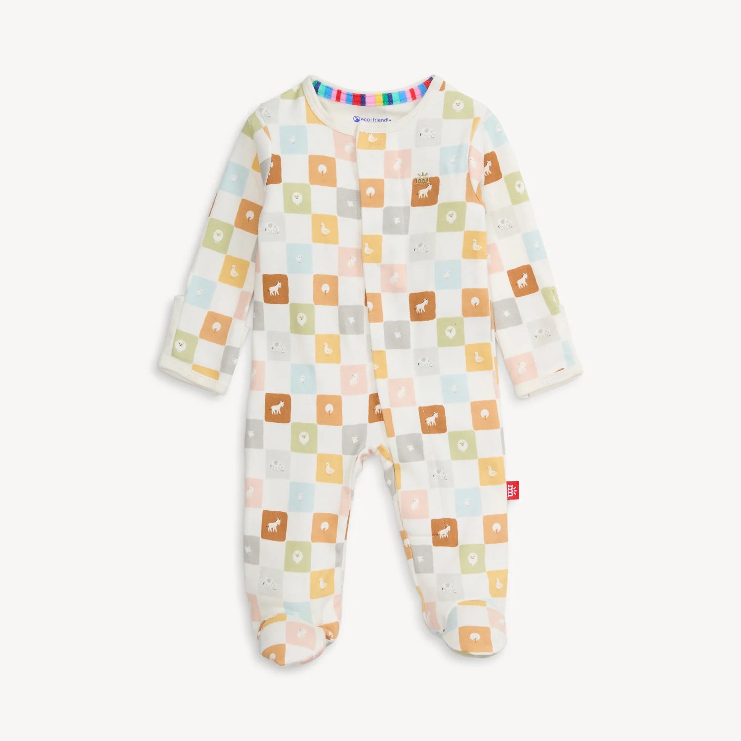 Magnetic Me Magnetic Organic Cotton Footie / Checkmate