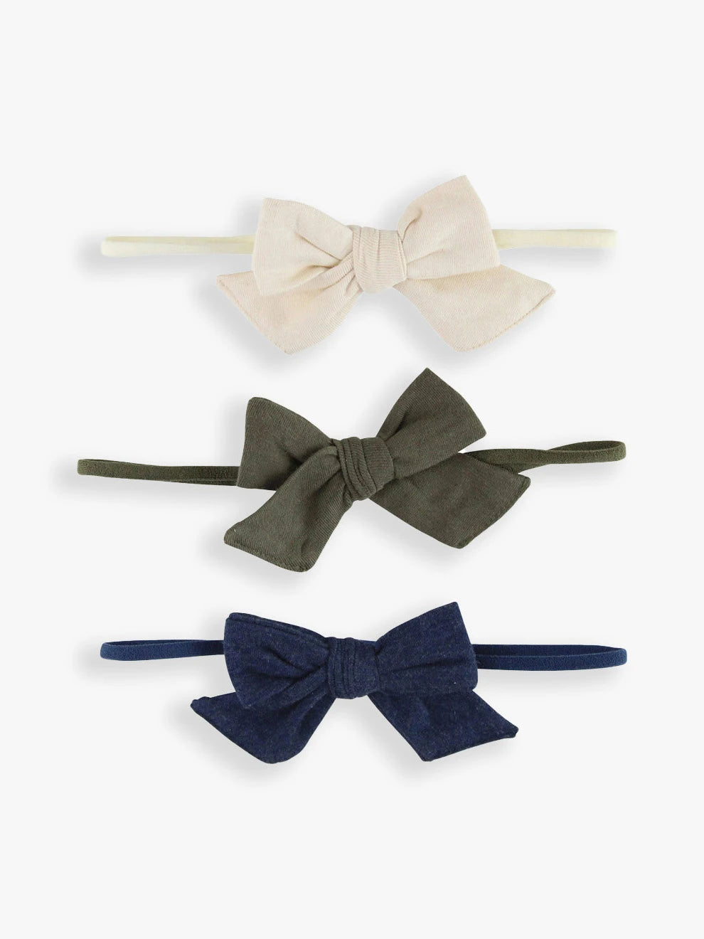 RuffleButts Headband 3-Pack / Oatmeal, Juniper, Navy
