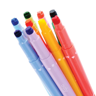 Confetti Stamp Double-Ended Markers (Set of 9)