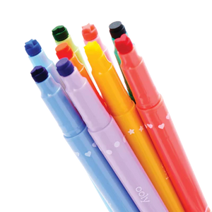 Confetti Stamp Double-Ended Markers (Set of 9)