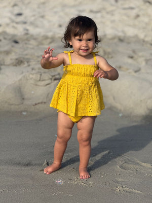 Vignette Cassidy Tank & Bloomer Set / Yellow Eyelet