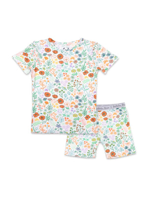 Bellabu Bear Bamboo Kids Pajama Short Set / Summer Floral