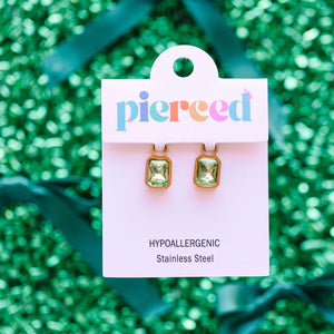 Pierced Emerald Gem Earring Charms