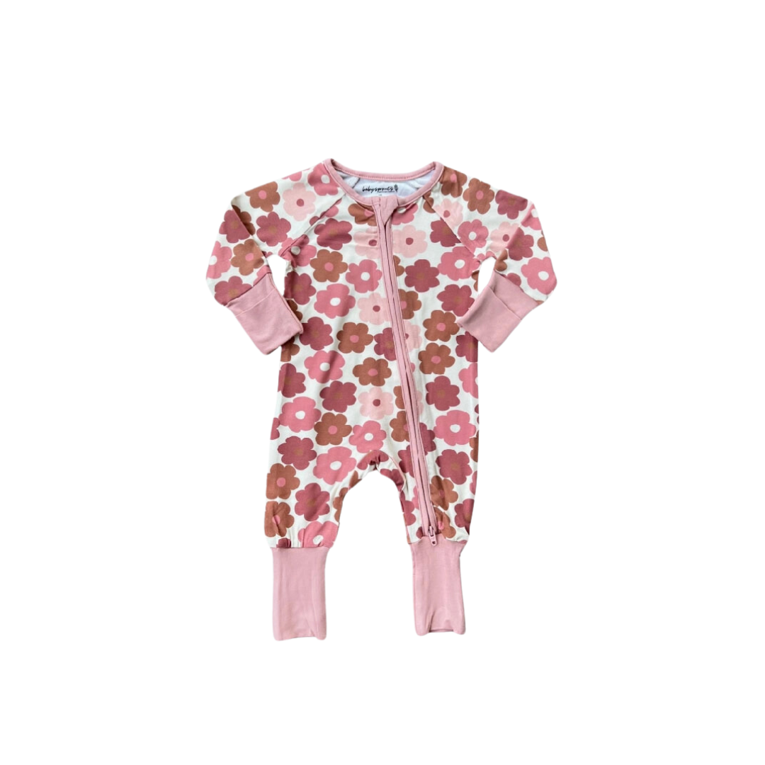Babysprouts Footless Romper / Retro Bloom