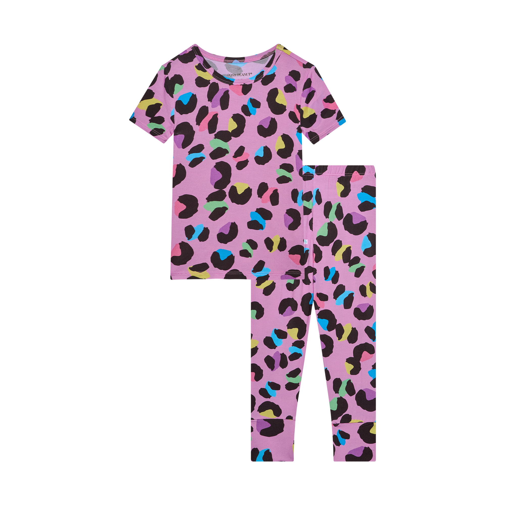 Posh Peanut Short Sleeve Pajama Set / Electric Leopard