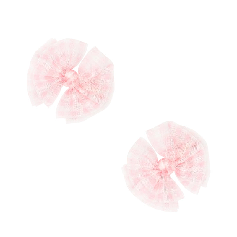Baby FAB Tulle Clips Set / Gingham Pink