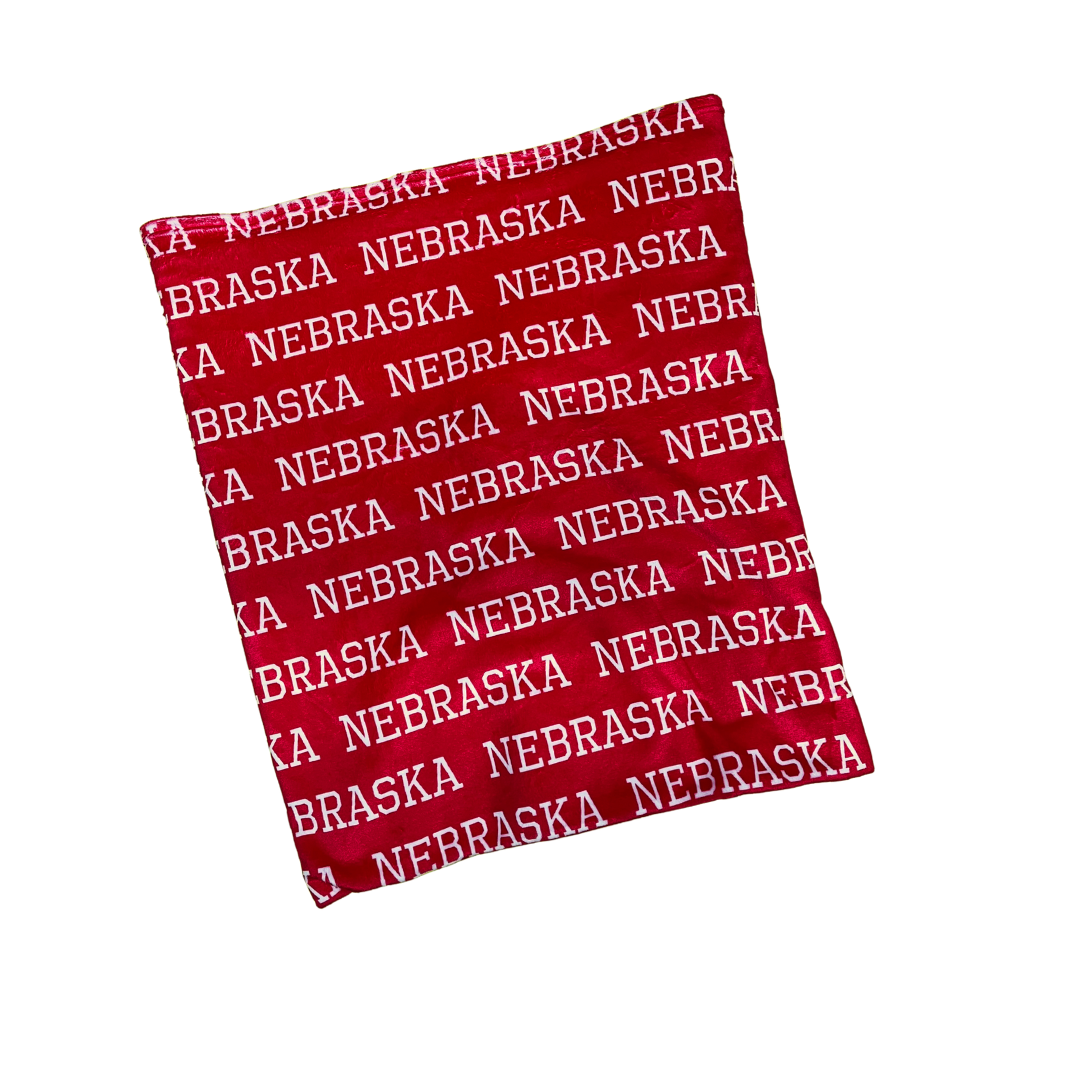 Plush Minky Fleece Nebraska Blanket / 50" x 60"