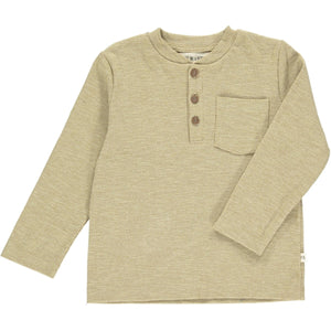 Me & Henry Benji Ribbed Henley / Heathered Beige