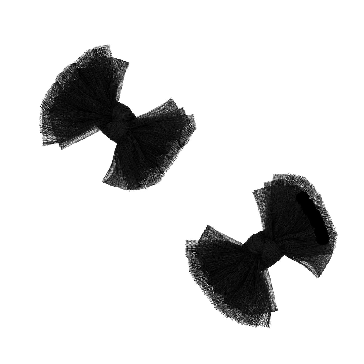 Baby Bling Tulle Baby FAB Clips / Pleated Black