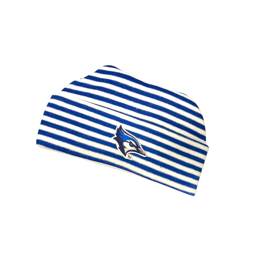 Creighton Bluejays Newborn Knit Hat - Royal & White Stripes