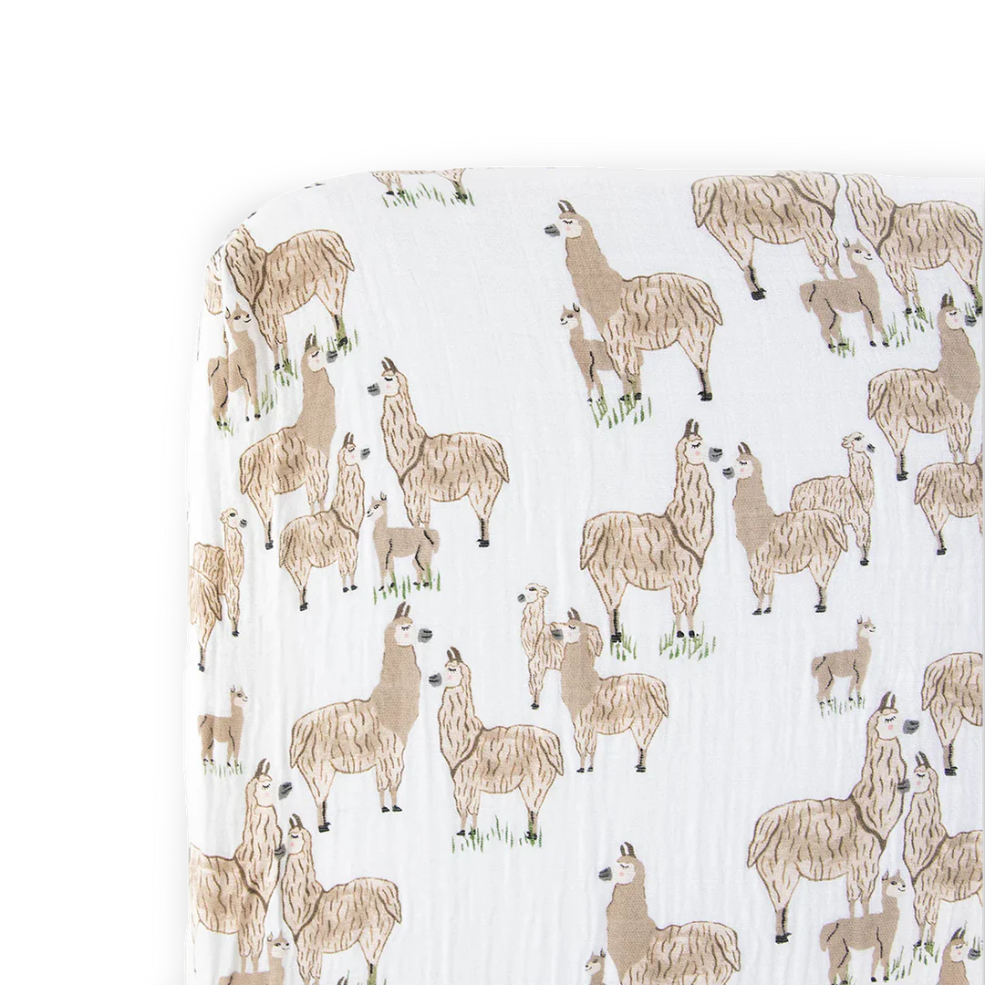 Little Unicorn Cotton Muslin Crib Sheet / Llama Llama
