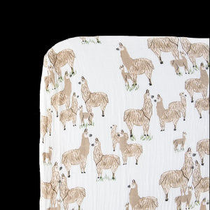 Little Unicorn Cotton Muslin Crib Sheet / Llama Llama