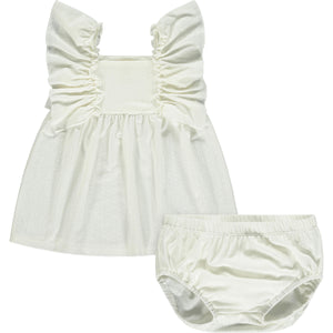 Ettie & H Sidney Dress & Bloomer Set / White