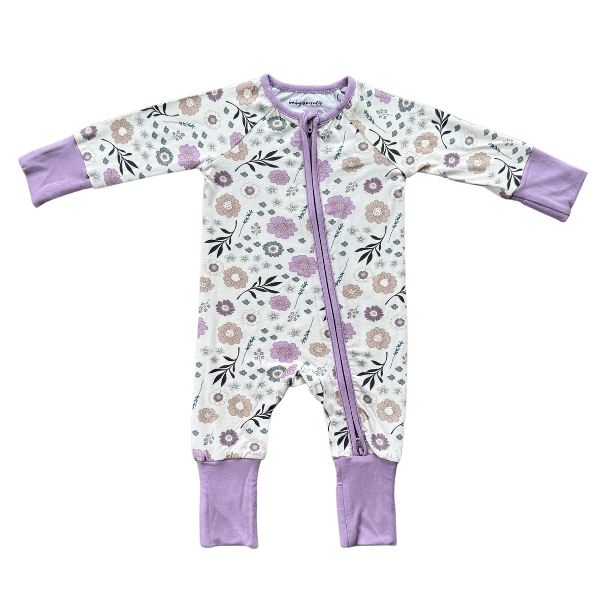 Babysprouts Zip Romper / Winter Floral