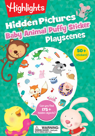 Highlights Baby Animal Hidden Pictures Puffy Sticker Playscenes