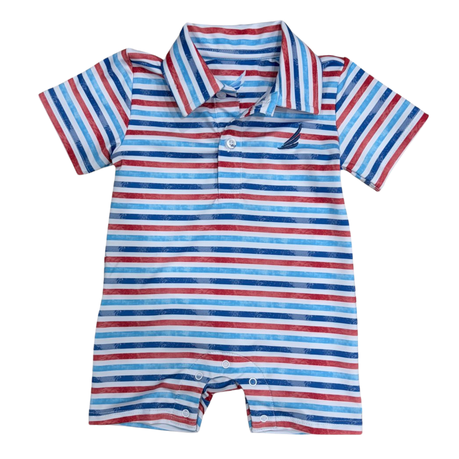 Coolybri Banks Performance Romper / Red & Blue Stripe