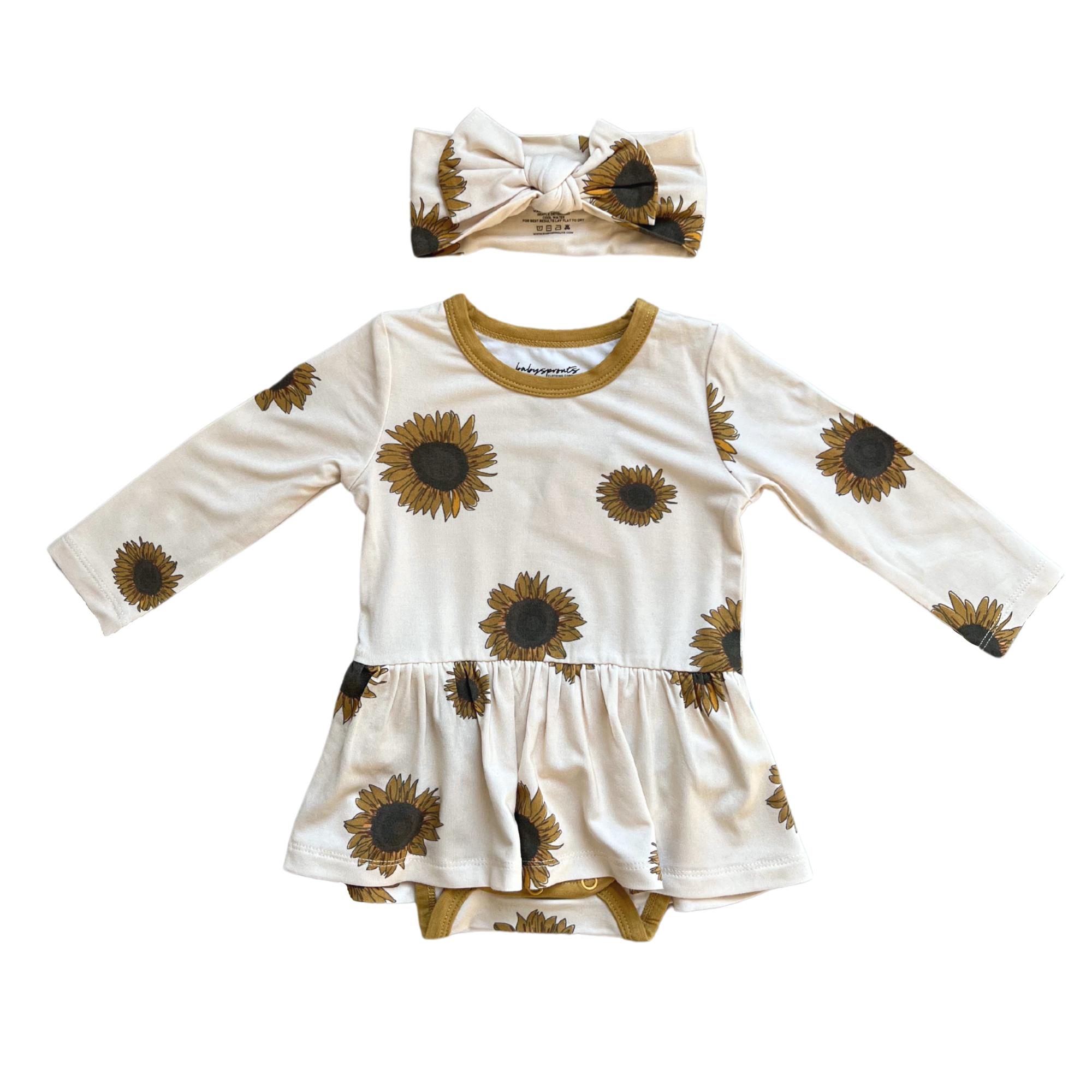 Babysprouts Ruffle Bodysuit Dress Set / Sunflower