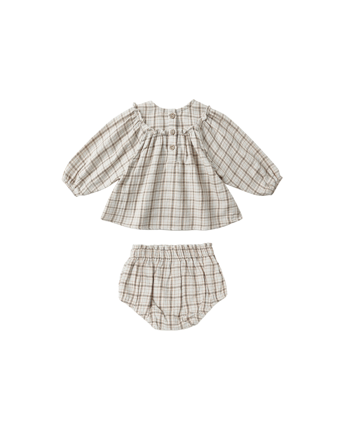 Quincy Mae Mia Top & Bloomer Set / Blue Plaid