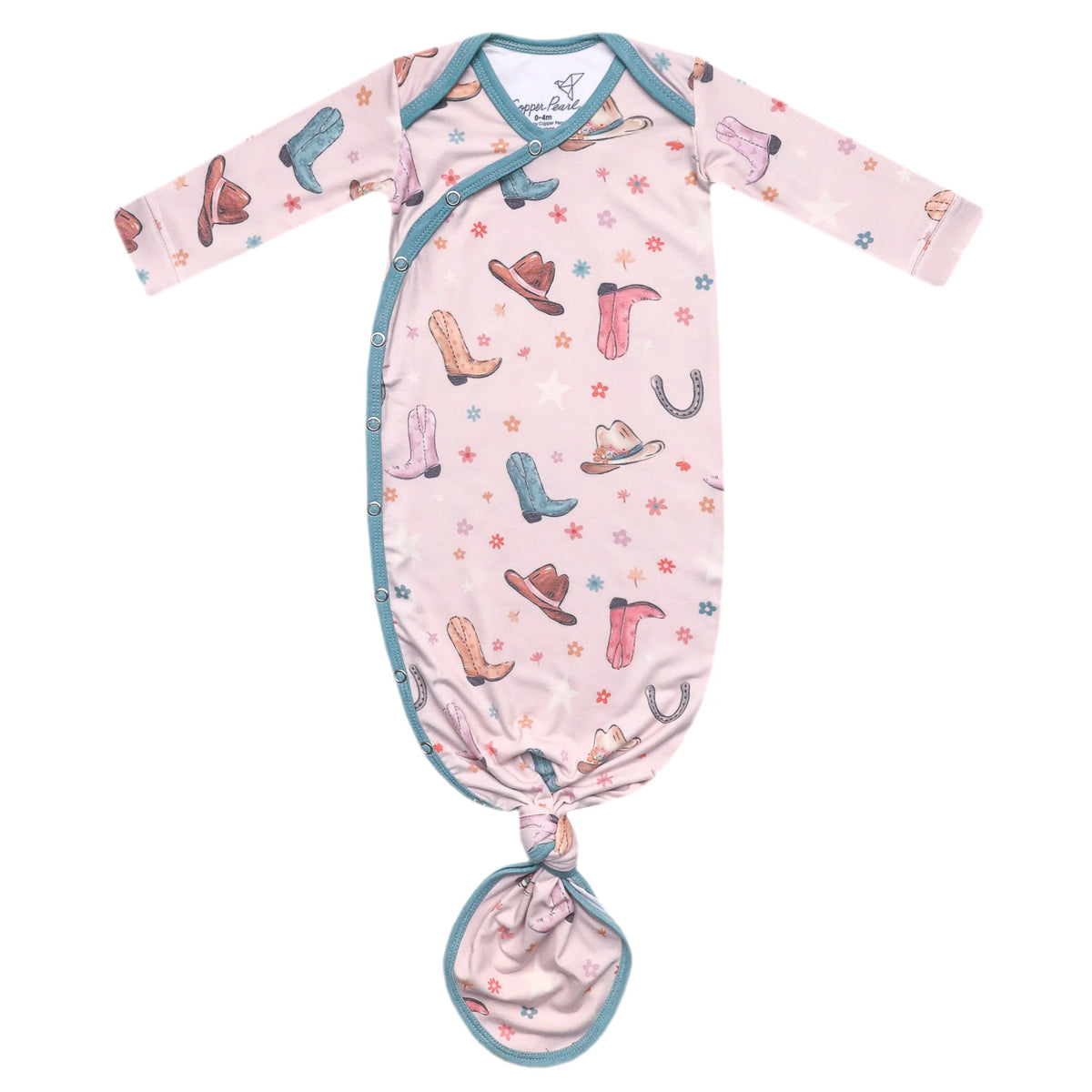 Copper Pearl Newborn Knotted Gown - Cheyenne