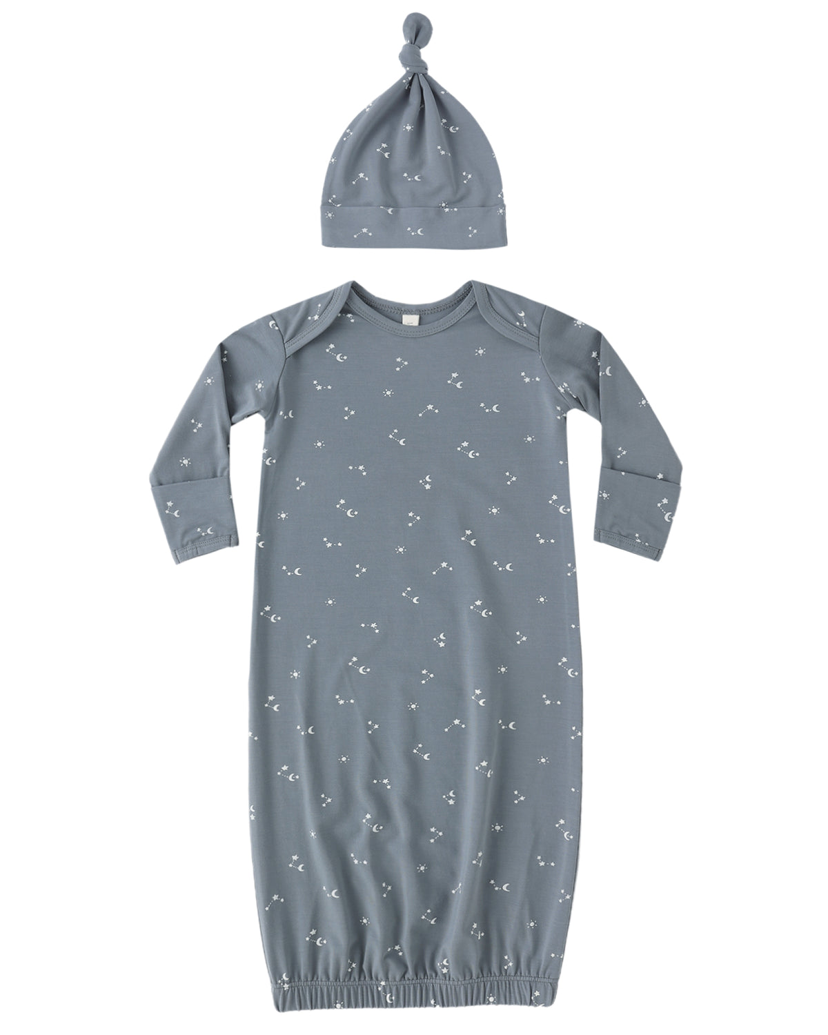 Quincy Mae Bamboo Baby Gown & Hat Set / Starlight