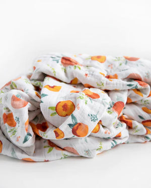 Little Unicorn Cotton Muslin Quilted Throw (60"x72") / Georgia Peach