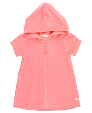 RuffleButts Bubblegum Pink Terry Full-Zip Cover Up