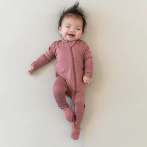 Kyte Baby Zippered Footie / Dusty Rose