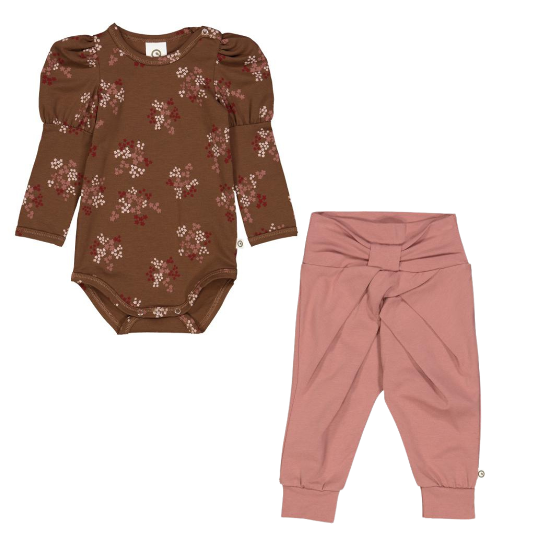 Muesli Flora Puff Sleeve + Daydream Cozy Bow Pants Set