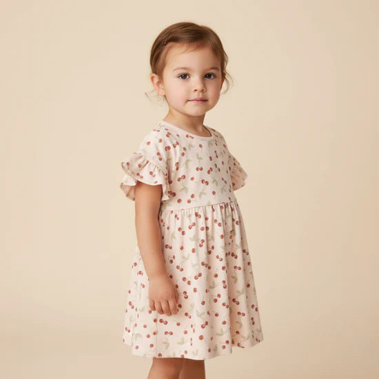 Organic Dolman Sleeve Dress / Cherry