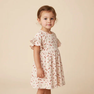 Organic Dolman Sleeve Dress / Cherry
