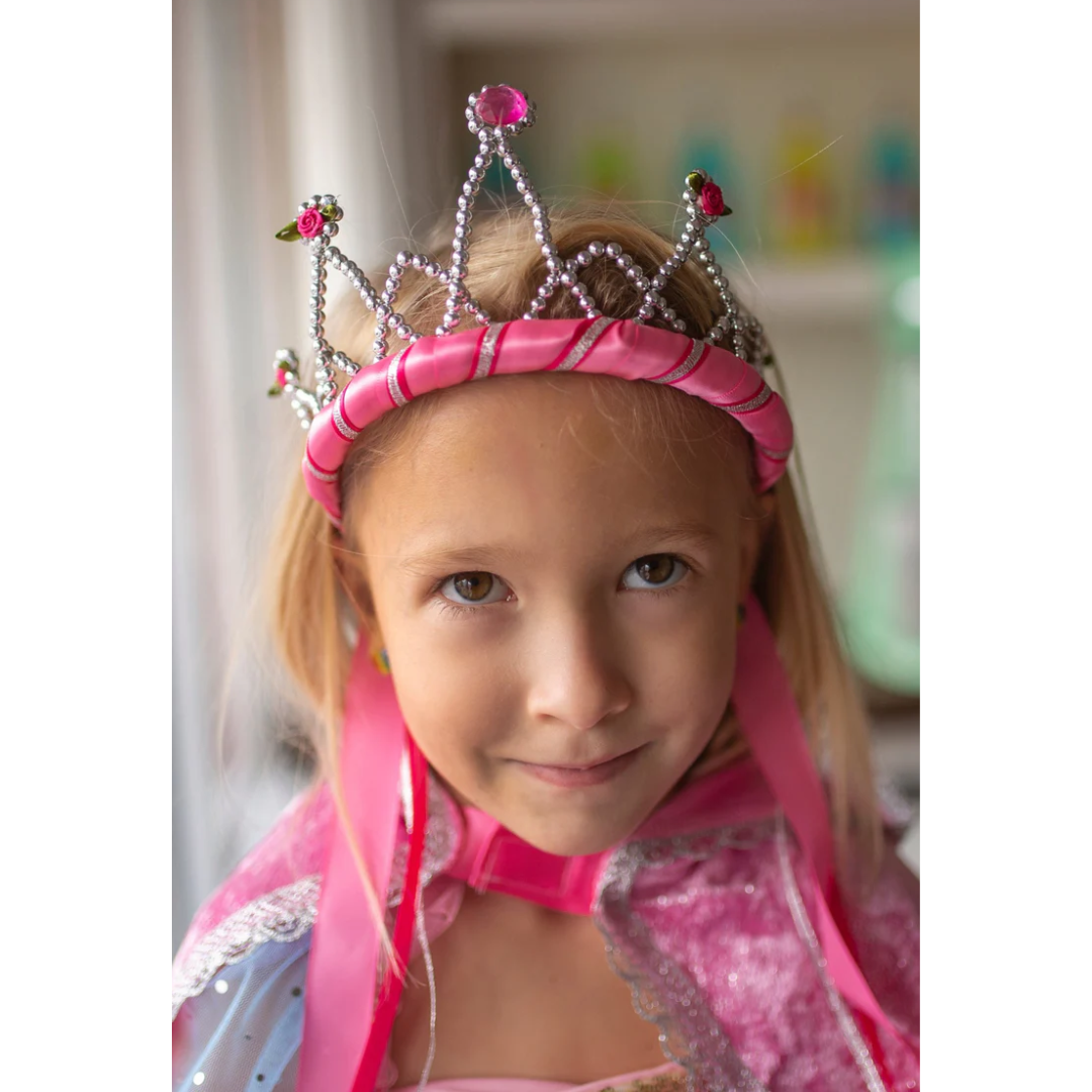 Dark Pink Ribbon Tiara