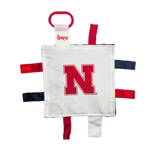 Nebraksa Cornhuskers Tag Sensory Lovey Toy