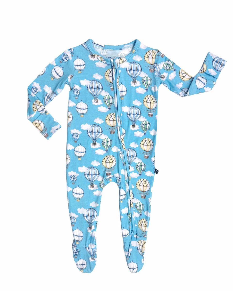 Lev Baby Zippered Footie / Sammy Hot Air Balloons