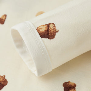 Milkbarn Luxe Stretch Zipper Footed Romper / Chipmunk