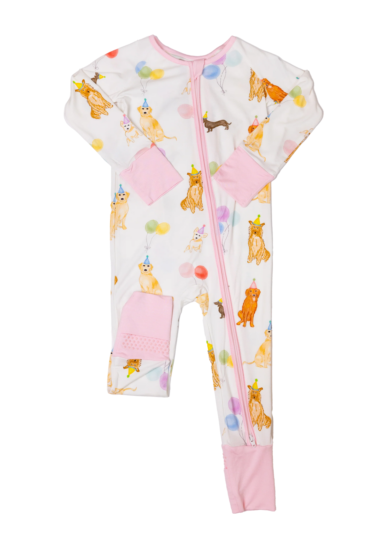 Convertible Zip Sleep Romper / Dog Party