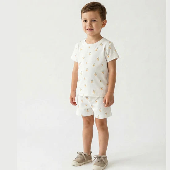 Organic Tee & Shorts Set / Lemons
