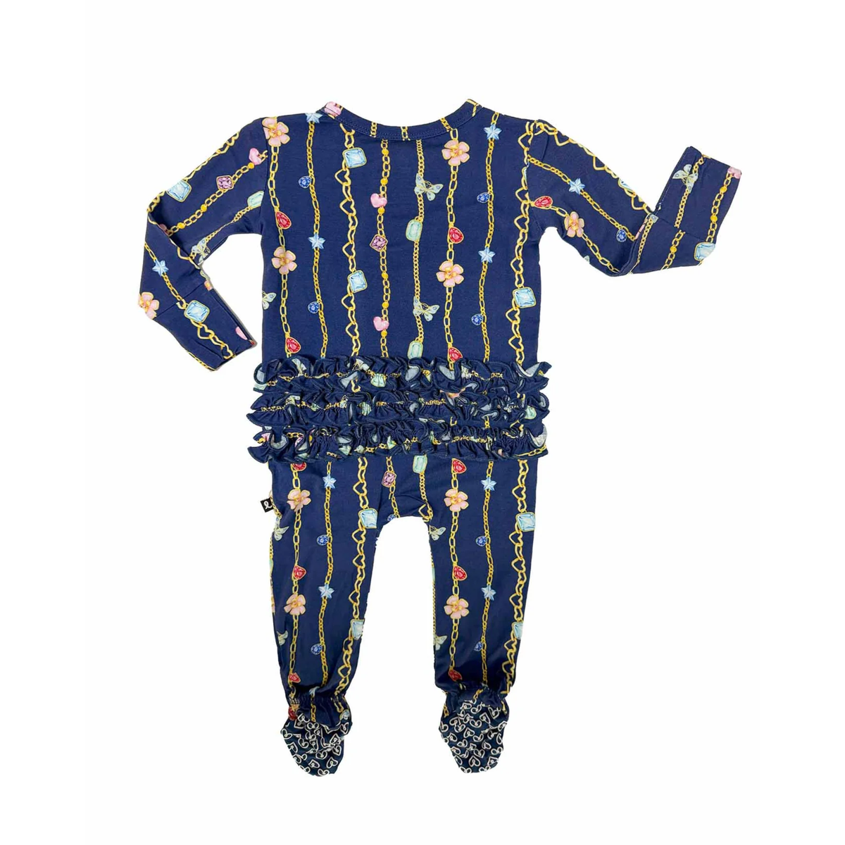 Lev Baby Ruffled Zippered Footie / Zara Jewelry