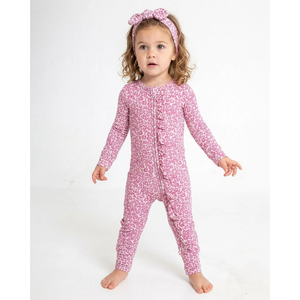 Lev Baby Poppy Convertible Romper / Mia Pink Leopard