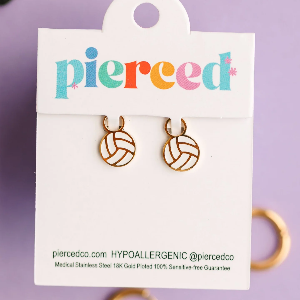 Pierced Volleyball Earring Charms
