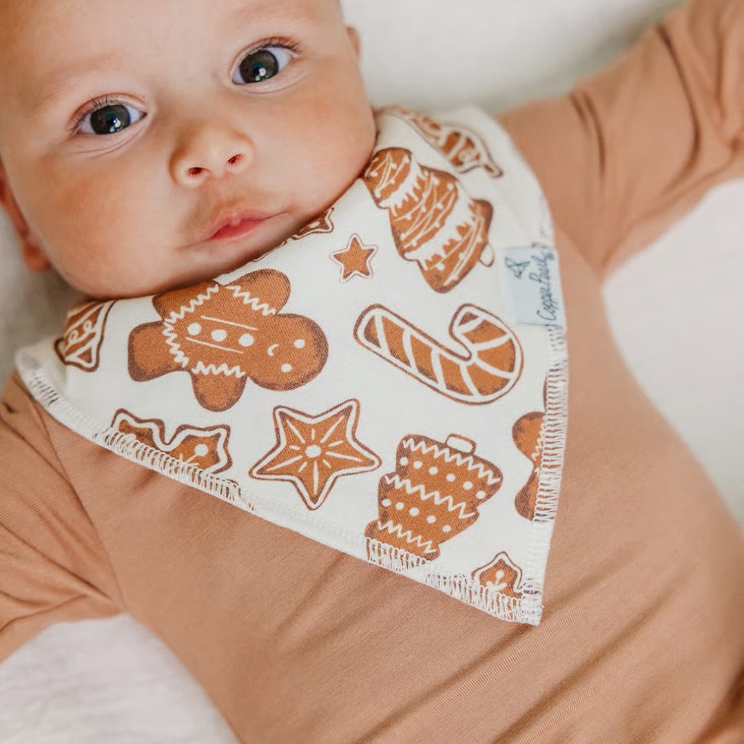 Copper Pearl Bandana Bibs / Gingerbread