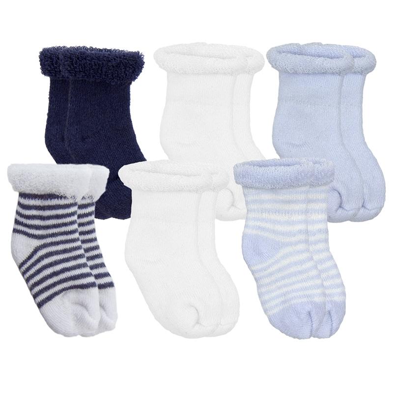 Kushies Terry Socks 6-Pack / Blue