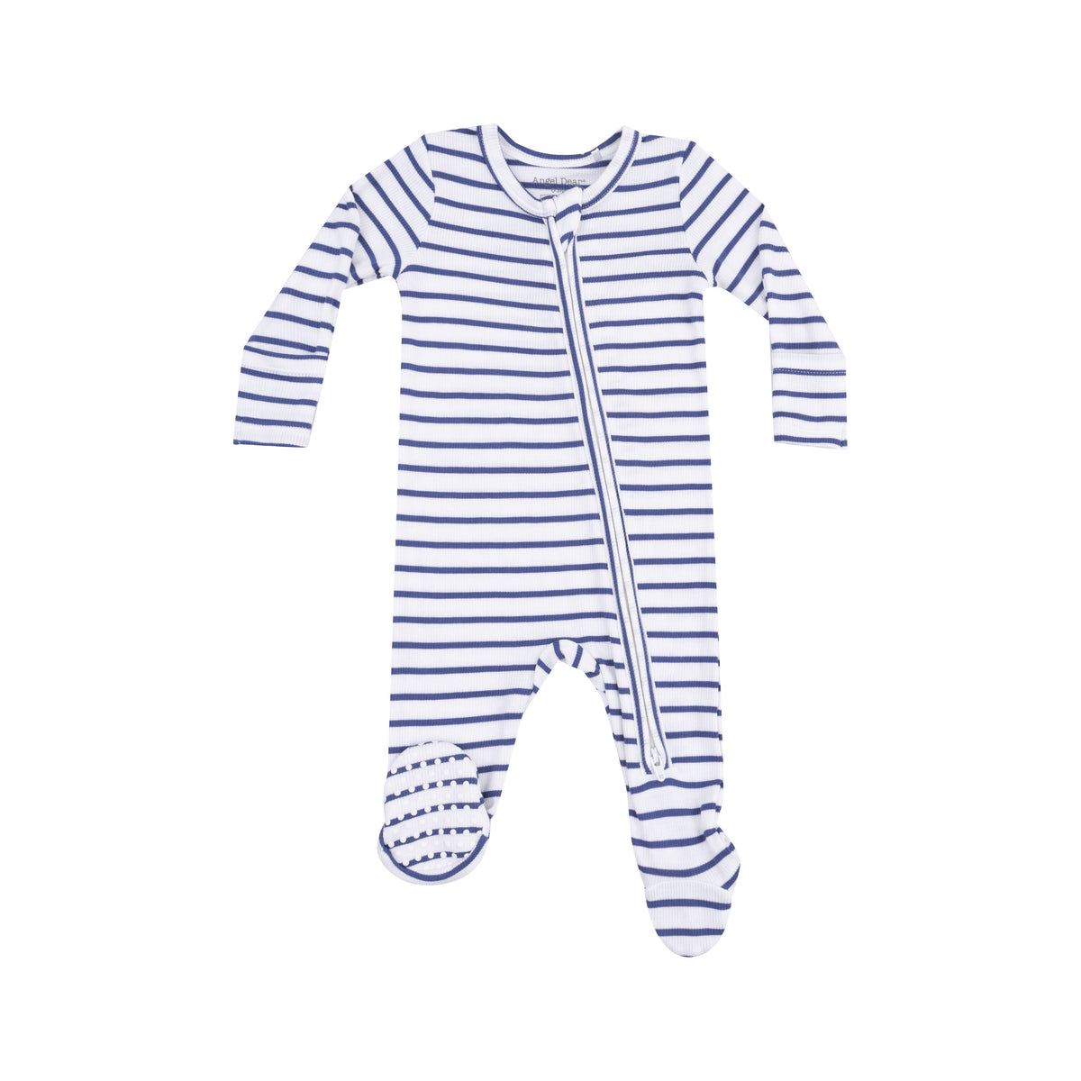 Blue Vintage Stripe 2 Way Zipper Footie