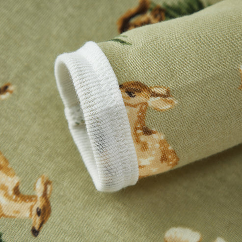 Milkbarn Organic Cotton Zipper Footed Romper / Forest Party